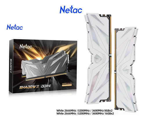 Memoria Ram Ddr4 Gamer Netac 2 X 16gb 3200 Branco 32 Gigas