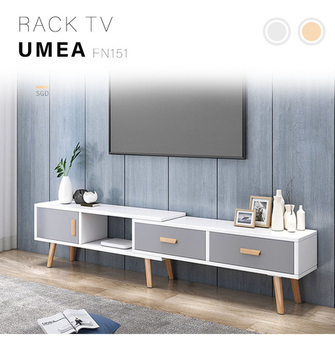 Rack Mueble De Tv Extendible Umea 2 Colores 133x44cm  Fn151 