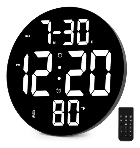 Reloj De Pared Digital Amgico 9  Pantalla Grande, Calendario