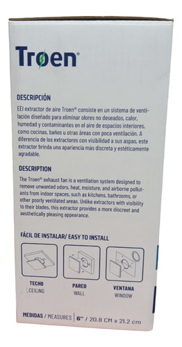 Extractor De Aire Oculto De 6 Pulgadas Blanco Troen