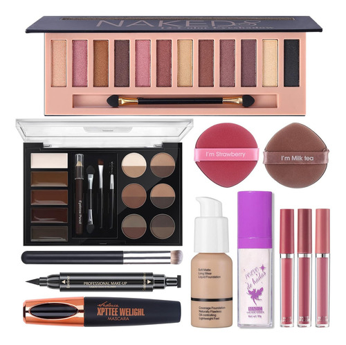 Qibest Kit Completo De Maquillaje Paleta Sombra Todo En Uno – Ideal para Regalos, Sorpresas y Principiantes | Perfecto para Ocasiones Especiales