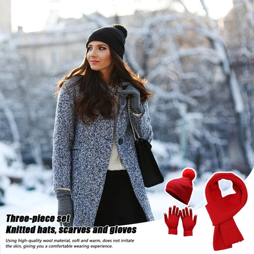 H Conjunto De Gorro Y Bufanda Conjunto De Invierno 3 En 1