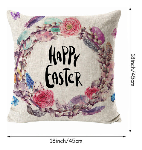 Funda De Cojín Decorativa Con Diseño De Conejo De Pascua, 4