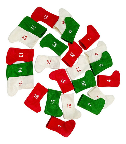 Calcetines Navideños De 24 Piezas, Medias De Feliz Navidad