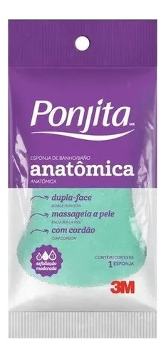 Esponja Para Ducha Ponjita Acqua Anatómica Con Fibra