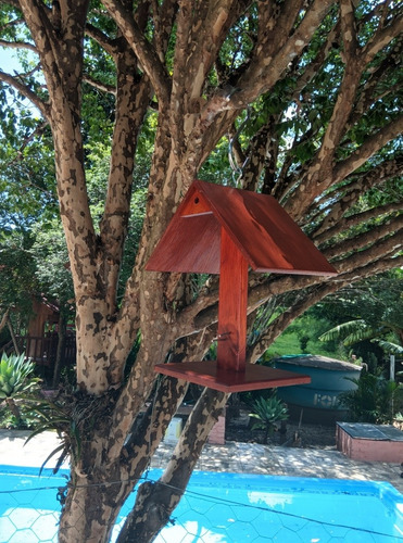 Comedouro Tratador Para Pássaros Livres Frutas Mdf