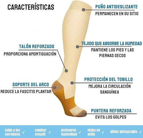 Calcetines De Compresion Medias De Compresion Circul 4 Pares