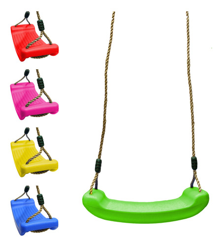 Columpio Para Niños Plastico Con Cuerdas Swing Asiento Color Verde