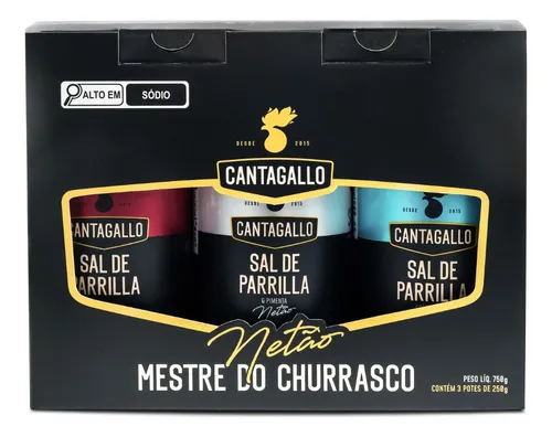 comprar Kit Presente Sais De Parrilla CantaGallo by Netão 250g - Para Churrasco