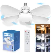 Comprar Hifiluz Lampara Ventilador 40cm Ventilador de techo con luz Lampara De ventilador E27 40W Luces de Techo con Ventilador Con mando a distancia para Dormitorio Sala de Estar