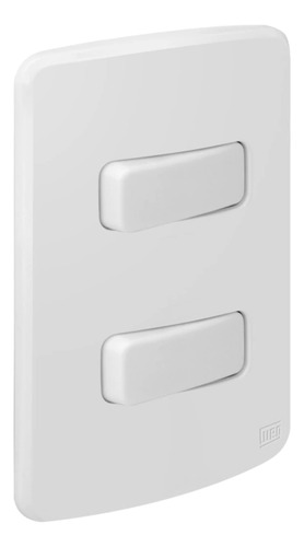 Interruptor Duplo Simples Compose Com Placa 4x2 Branco Weg