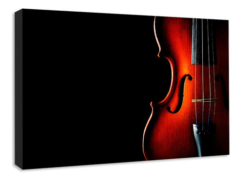 Cuadro Decorativo Canvas Violin Fondo Negro 80x60 Cm