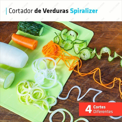Imagen 4 de 10 de Cortador Spiralizer Vegetales Multiple Espiral 4 Tipos Corte