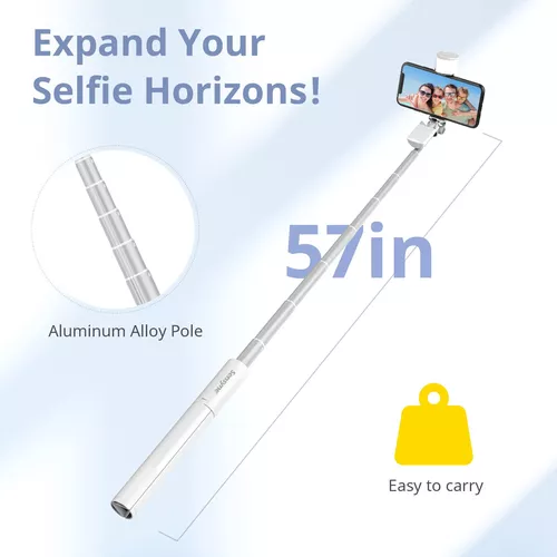 Sensyne Palo selfie con luz, trípode para teléfono con mango giratorio de  360° compatible con teléfonos celulares para