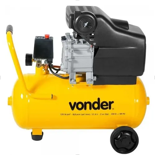 Motocompressor De Ar 21,6l Mcv 216 Vonder Cor Amarelo Fase elétri...