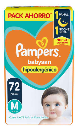 Pañales Pampers Babysan M 72 un