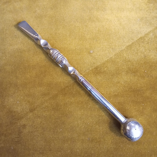 Bombilla De Plata Antigua Maciza Probada Criolla Colonial Plata (Usado)