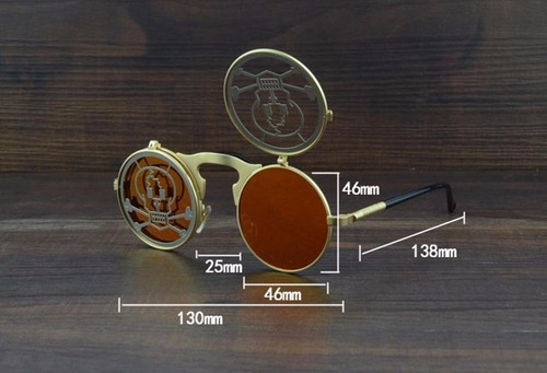 Óculos Retro Steampunk Cyberpunk Dieselpunk Cosplay Google 1