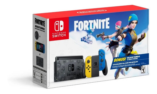 Nintendo Switch 32GB Fortnite Wildcat Bundle color  negro, amarillo y azul