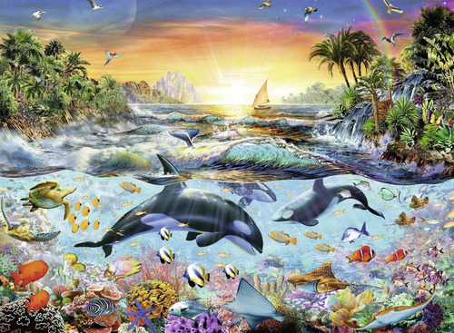 Rompecabezas Ravensburger - Orca Paradise -  De 200 Piez Rpc