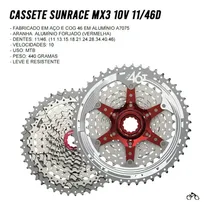 Comprar Cassete Bike Sunrace Mx3 10v 11u002F46 + Corrente 10v