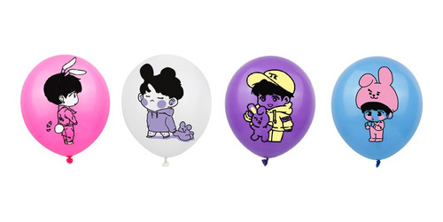 Kit Fiesta Bts Globos De Cumpleaños Infantil Decoración