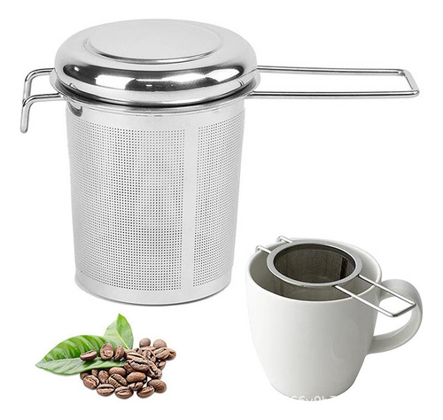 Colador Té Microporoso Acero Inoxidable 304 Con Tapa