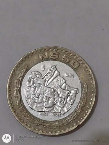 Moneda De $50 Pesos 1999 Ninos Héroes Buen Estado 