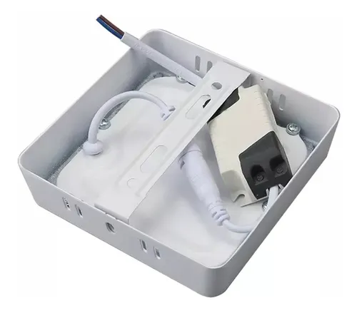 Plafon Led Superficial Cuadrado 18w Luz Fria Candela 6839 Color Blanco