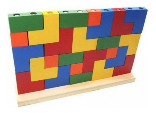 Tetris Madeira Quebra Cabeça Vertical Blocos De Encaixe