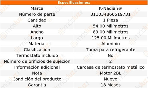Toma De Refrigerante American Motors Eagle V6 4.2l 85/87