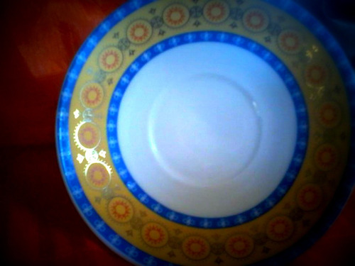 Plato Porcelana China Decorativo Vitrina Filo Oro