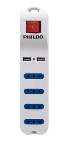 Alargador Philco 2 Usb 4 Entradas Con Switch - Revogames