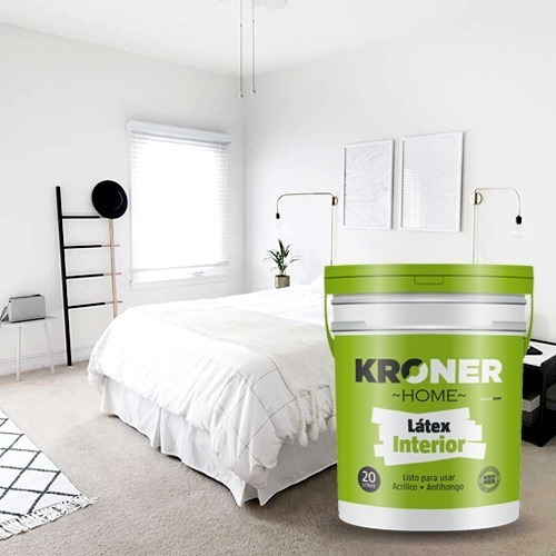 Imagen 5 de 10 de Pintura Látex Interior Mate 20 Lts Kroner Antihongo Oferta