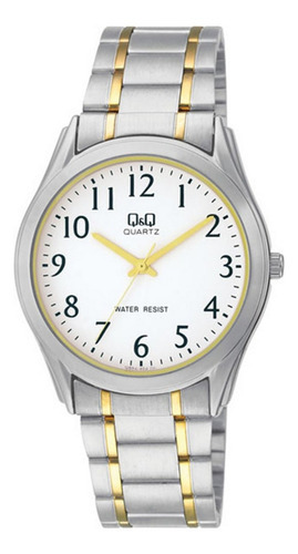 Reloj Q&q Qyq Q594j404y Casual Acero Hombre + Estuche Color De La Correa Bicolor