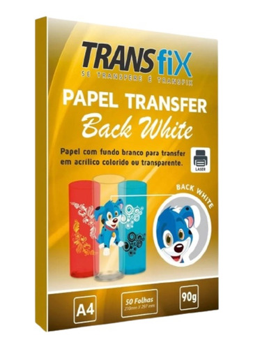 Papel Transfer Laser Back White Fundo Branco Transfix