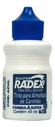 Tinta Para Almofada De Carimbo Azul 40ml Radex