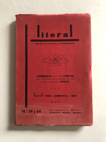 Revista Litoral N° 59 Y 60 Homenaje Poetas Exilio - Ilustrad