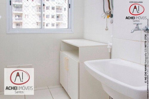 Imagem 19 de 30 de Apartamento Com 2 Dormitórios, Sala Com Sacada, Lazer Completo, 1 Vaga À Venda, 64 M² Por R$ 455.000 - Marapé - Santos/sp - Ap10953