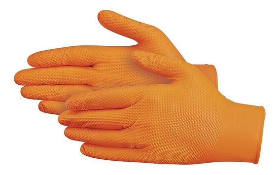 IDEALL® GRIP+ Guantes de nitrilo color naranja