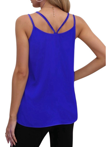 Blusa Tirantes Dobles Escote V Y Espalda Cruzada #30