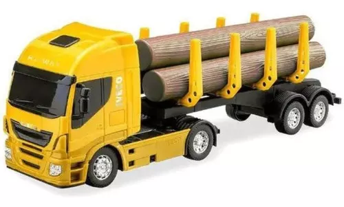 Miniatura Caminhão Brinquedo Infantil Iveco Tora De Madeira