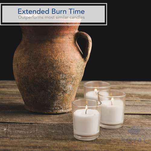 Velas Votivas De Vidrio Transparente Sin Perfume, Largo Tiem