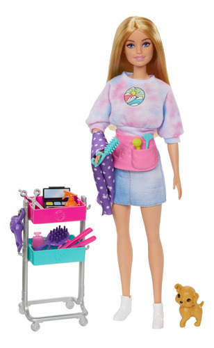 Conjunto de jogos Barbie It Takes Two Malibu Stylist colorido