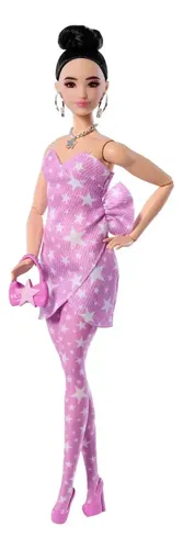 Boneca Barbie Deluxe Style #11 Cabelo Preto Com Coque Mattel