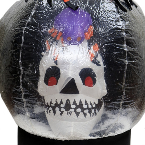 Imagen 8 de 10 de Inflable Decorativo Esfera Araña Craneo Halloween Con Luz