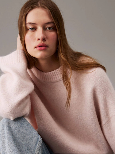 Suéter Color Rosa Calvin Klein Relaxed De Mujer