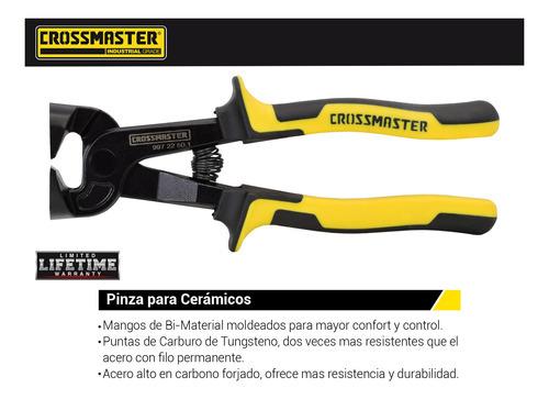 Imagen 2 de 3 de Pinza Para Cerámico Punta Tugsteno 8 Crossmaster 9972250.1