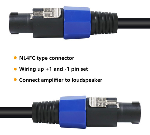 Paquete De 2 Cables Speakon A Speakon Hbu De 10 Pies, 2 P...