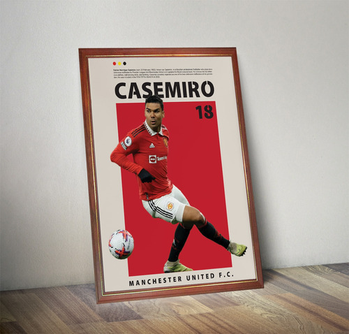 Cuadro Decorativo Poster Casemiro Manchester United Brasil